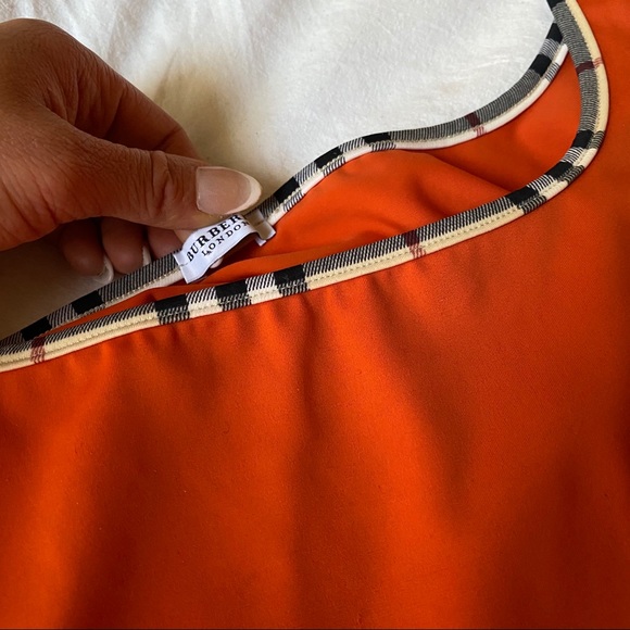 Vintage Burberry Orange Square Neckline Tank Dress - Picture 4 of 8